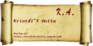 Kristóf Anita névjegykártya