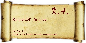 Kristóf Anita névjegykártya